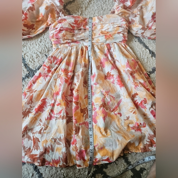 Abercrombie & Fitch Puff Sleeve Floral Mini Dress With Pockets Xs - Picture 7 of 8